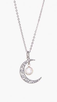 
                    
                        Wise Creations Stainless Steel Filigree Moon Pendant Necklace
                    
                