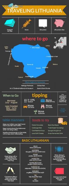 
                    
                        Lithuania Travel Cheat Sheet; Sign up at www.wandershare.com for high-res images.
                    
                