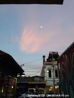 
                    
                        Moon rise from city side exit Balaclava Station, New Years Eve 2014
                    
                