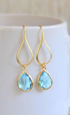 
                    
                        Gold Aquamarine Drop Earrings. Aquamarine Teardrop Drop Earrings
                    
                