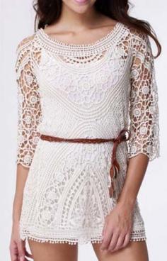 
                    
                        Exquisite Beige Hollow Design Lace Dress for Woman
                    
                