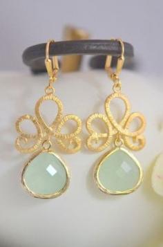 
                    
                        Mint Drop Earrings in Gold
                    
                