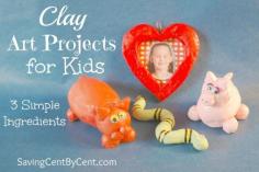 
                    
                        Only 3 simple ingredients to create clay to make fun and inexpensive art projects for kids.
                    
                