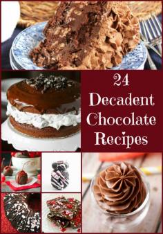 
                    
                        24 Decadent Chocolate Recipes- Love, Pasta and a Tool Belt | Chocolate Recipes | Chocolate | Dessert Recipes | Dessert |
                    
                