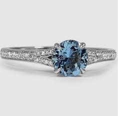 
                    
                        This White Gold Saphire Duet Diamond Ring is set with a gorgeous round aquamarine.
                    
                