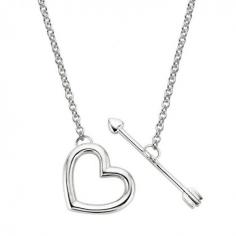 
                    
                        This chic sterling silver lariat features an interlocking heart and arrow.
                    
                