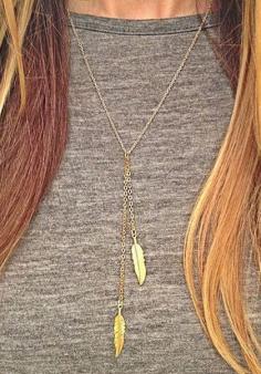 
                    
                        Gold Leaf Lavalier Necklace
                    
                