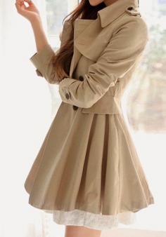 
                    
                        Flared Double-Breasted Trench Coat
                    
                