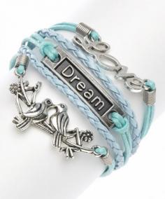 
                    
                        Simply Reese Mint & Silver Love Birds Braided Bracelet
                    
                