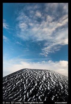 
                    
                        Snowy cinder cone and clouds. Mauna Kea, Big Island, Hawaii, USA
                    
                