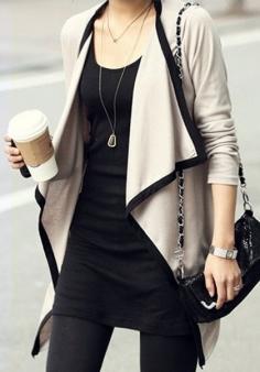 
                    
                        Draped Open-front Cardigan - With Drape Shawl Collar
                    
                