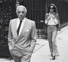 
                    
                        Jackie Kennedy Onassis walking behind her second husband, Aristotle Onassis in Paris. Onassis maintained luxurious home near the Eiffel Tower.
                    
                