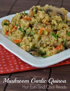 
                    
                        The perfect addition to Thanksgiving dinner, or a great side for any day of the week. Add chopped chicken for a complete meal! Mushroom Garlic Quinoa from Hot Eats and Cool Reads!
                    
                