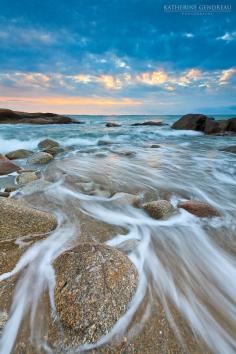 
                    
                        Sunrise Beach Photo Print Seascape Landscape Rocks Ocean New England Storm Clouds Coastal Cottage Wall Art Home Decor
                    
                