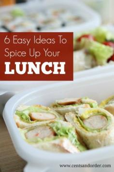 
                    
                        Spice up your lunch life! 6 easy lunch ideas for work instead of the same boring sandwiches. Save money and skip the fast food! | Cents and Order
                    
                