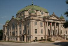 
                    
                        First Christian Church - Tulsa, Oklahoma; the facility was built in 1920 with a magnificent stained glass dome in the center of the auditorium
                    
                