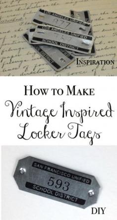 
                    
                        How to make vintage inspired locker tags.. out of roof flashing!
                    
                