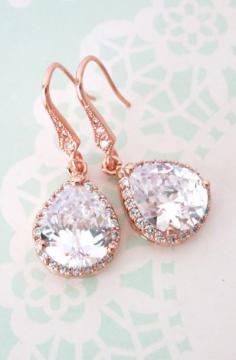 
                    
                        Rose Gold Luxe Cubic Zirconia Teardrop Earrings
                    
                