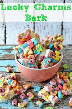 
                    
                        Lucky Charms Bark.  Totally addicting!!
                    
                