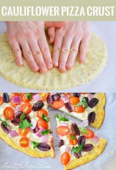 
                    
                        This recipe for cauliflower pizza crust tastes amazing! You can even pick it up like a regular pizza slice.
                    
                