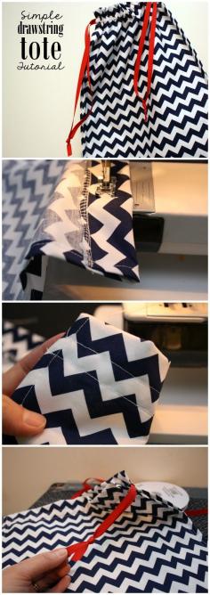 
                    
                        Great beginner sewing project. Easy drawstring tote tutorial - Rae Gun Ramblings
                    
                