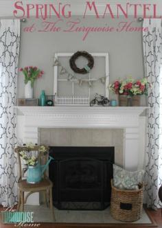 
                    
                        Pink & Turquoise Spring Mantel | TheTurquoiseHome.com
                    
                