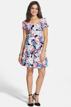 
                    
                        Frenchi | (R) Floral Print Skater Dress (Juniors) | Nordstrom Rack
                    
                