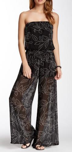 
                    
                        Want & Need | Strapless Woven Print Jumpsuit
                    
                