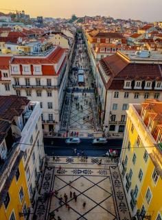 
                    
                        Pedestrian street in Lisbon, Portugal
                    
                