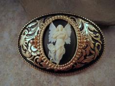 
                    
                        Handmade Antique Gold VictorianAngel Cameo Belt Buckle - 11 Main
                    
                