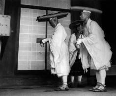 
                    
                        Pilgrims in traditional dresses prepare to climbing up Mt. Hiei, near Kyoto, 1951 by Werner Bischof
                    
                