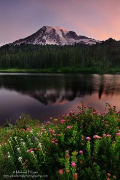 
                    
                        Reflection Lakes in Mt Rainier National Park - Washington State - USA
                    
                