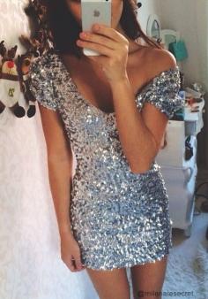 
                    
                        Silver Sequined Dress
                    
                