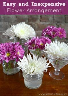 
                    
                        Brighten up your home with this easy and inexpensive flower arrangement! | Hello Little Home
                    
                