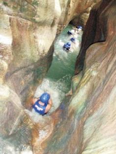 
                    
                        Damajaqua Cascades, Dominican Republic. Natural waterfall slides... not for the unfit.
                    
                