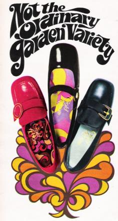 
                    
                        March 1970. “We found our new line of spring shoes growing in an enchanted garden on a shoeflower bush.”
                    
                