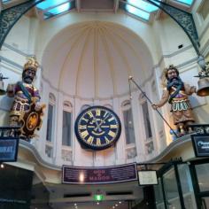 Gog & Magog guard over the Royal Arcade Clock @HSTours @Melbourne @vivianvassos @TourismVIC pic.twitter.com/rsGE3XKAee