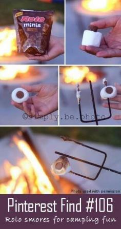 
                    
                        Roasted marshmellows with Rolos.
                    
                