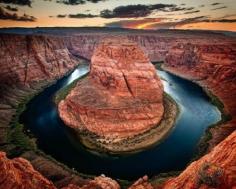 
                    
                        Horseshoe Bend at sunset, Arizona, been here
                    
                