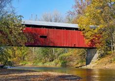 
                    
                        Dick Huffman Covered Bridge Also know as the Webster's Ford Bridge, Dick Huffman Covered Bridge crosses Big Walnut Creek in rural Putnam County, Indiana. This two span Howe truss structure was built in 1880.
                    
                