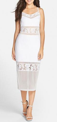 
                    
                        'Lucky Layer' Lace Inset Body-Con Midi Dress
                    
                