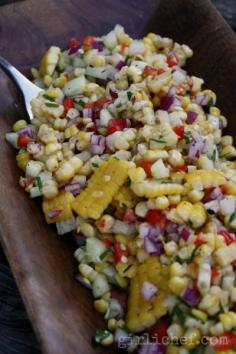 
                    
                        Grilled Corn Salad w/ Honey-Lime Dressing {#SundaySupper: Labor Day} | www.girlichef.com
                    
                