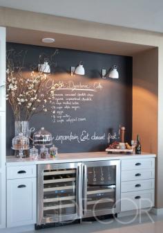 Urban Electric Sconces... Chalkboard Paint... Love. great idea for basement bar area