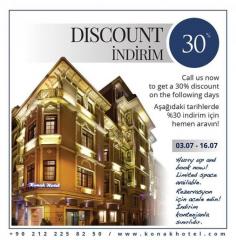 
                    
                        %30 discount on Hotel Konak Istanbul between 03-16 July!
                    
                