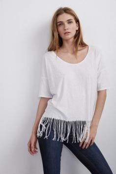 
                        
                            Fringe Hem Tee :: Fringe :: Boho Luxe :: Festival Style :: Velvet by Graham & Spencer :: Fall Trends
                        
                    