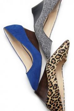 
                        
                            Mid heel wedges with flattering pointed toes
                        
                    