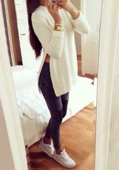 
                        
                            Beige Side Slit Tunic Sweater
                        
                    