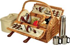 Beautifully handcrafted using full reed willow. Includes napkins, wine glasses, flatware, and corkscrew. Traditional styled picnic basket for 2. Carrying handle on top for easy access. Available in a variety of sizes. Available in beautiful patterns and designs, the Sussex Wicker Picnic Basket for 2 - Santa Cruz is an attractive piece of creation. A handy picnic companion, this lightweight basket includes useful picnic accessories. Including glass wine glasses, ceramic plates, corkscrew, stainless steel flatware, cotton napkins, fleece blanket, etc. It's a must-have. Designed in the U.S, this attractive basket is ideal for two. Its natural willow handcrafted basket lends warmth, while its dome shaped top and carry handle offer convenience. About Picnic at AscotDay or evening, beachside or backyard, picnics are a favorite event. By introducing Americans to the British tradition of upmarket picnics over a decade ago, Picnic at Ascot created a niche for picnic products combining British sophistication with an American fervor for excitement and exploration. Known as an industry leader in the outdoor gift market, Picnic at Ascot houses a design staff dedicated to preserving the prized designs and premium craftsmanship signature to the company. Their exclusive products are carried only by selective merchants. Picnic at Ascot provides quality products that meet the demands of today, yet reflect classic picnic style.