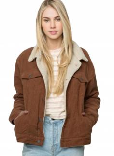 Fashion Turn Down Collar Corduroy Jacket