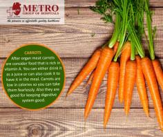 #Carrots
After organ meat carrots are consider food that is rich in #vitamin A. .You can either drink it as a juice or can also cook it to have it in the meal. Carrots are low in calories so you can take them fearlessly. Also they are good for keeping digestive system good.
http://bit.ly/2lknlze